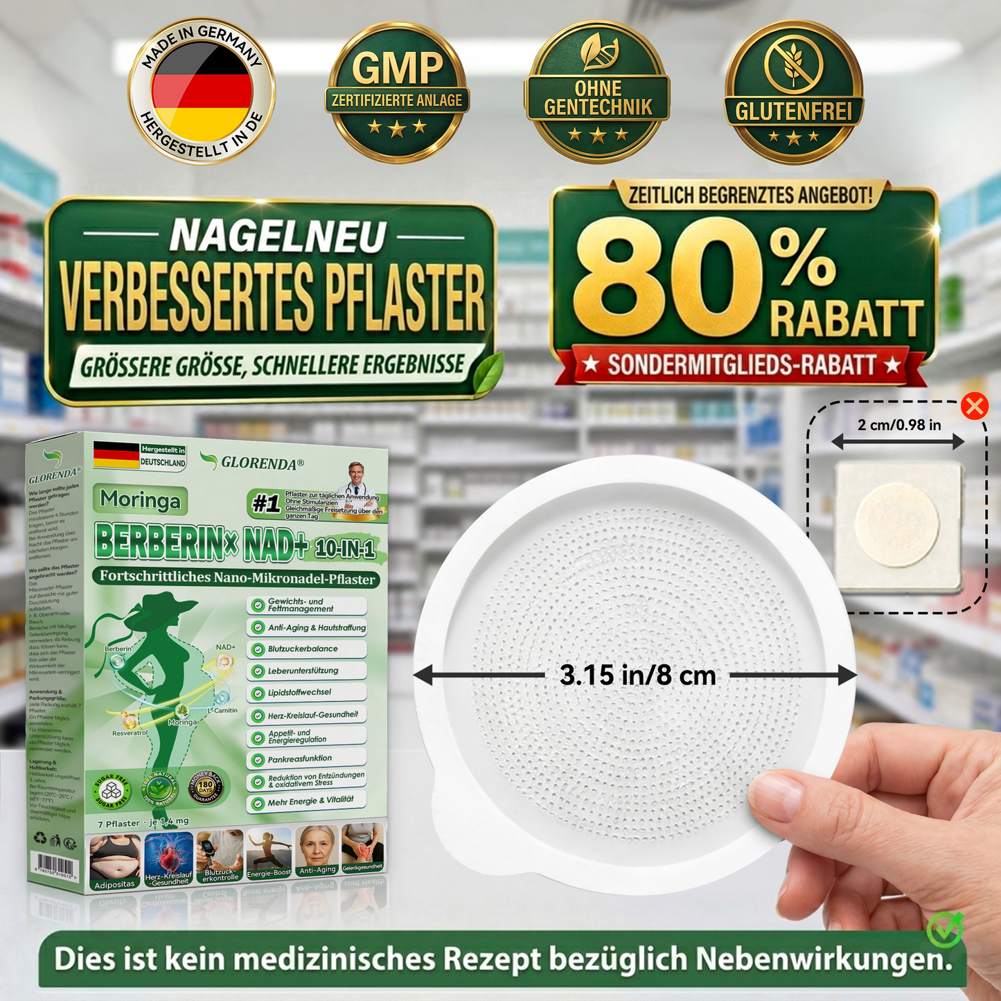 🇩🇪𝐎𝐟𝐟𝐢𝐳𝐢𝐞𝐥𝐥𝐞𝐫 𝐒𝐡𝐨𝐩 | 👩‍⚕️💃 𝑮𝑳𝑶𝐑𝐄𝐍𝐃𝘼®𝙈𝙤𝙧𝙞𝙣𝗴𝗮 · 𝗕𝗲𝗿𝗯𝗲𝗿𝒊𝒏 × 𝑵𝘼𝘿+ 10-𝙞𝙣-𝟏 𝐀𝐝𝐯𝐚𝗻𝗰𝗲𝗱 𝗡𝗮𝙣𝙤 𝙈𝙞𝙠𝙧𝐨𝐧𝐚𝐝𝐞𝐥-𝐏𝐚𝒕𝒄𝗵(𝐍𝐮𝐫 𝐞𝐢𝐧𝐦𝐚𝐥 𝐭ä𝐠𝐥𝐢𝐜𝐡, 𝐬𝐢𝐜𝐡𝐭𝐛𝐚𝐫𝐞 𝐕𝐞𝐫ä𝐧𝐝𝐞𝐫𝐮𝐧𝐠𝐞𝐧 𝐢𝐧 𝟕 𝐓𝐚𝐠𝐞𝐧)✅ 𝐅ü𝐫 𝐅𝐞𝐭𝐭𝐥𝐞𝐢𝐛𝐢𝐠𝐤𝐞𝐢𝐭, 𝐇𝐚𝐮𝐭𝐬𝐭𝐫𝐚𝐟𝐟𝐮𝐧𝐠, 𝐃𝐢𝐚𝐛𝐞𝐭𝐞𝐬, 𝐒𝐜𝐡𝐥𝐚𝐟𝐚𝐩𝐧𝐨𝐞, 𝐆𝐞𝐥𝐞𝐧𝐤𝐩𝐫𝐨𝐛𝐥𝐞𝐦𝐞 𝐮𝐧𝐝 𝐦𝐞𝐡𝐫!